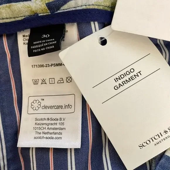 Scotch & Soda Men's Twilt‎ Tropical Print Loose Fit Shorts Sz 30 Blue Green New - Picture 14 of 14